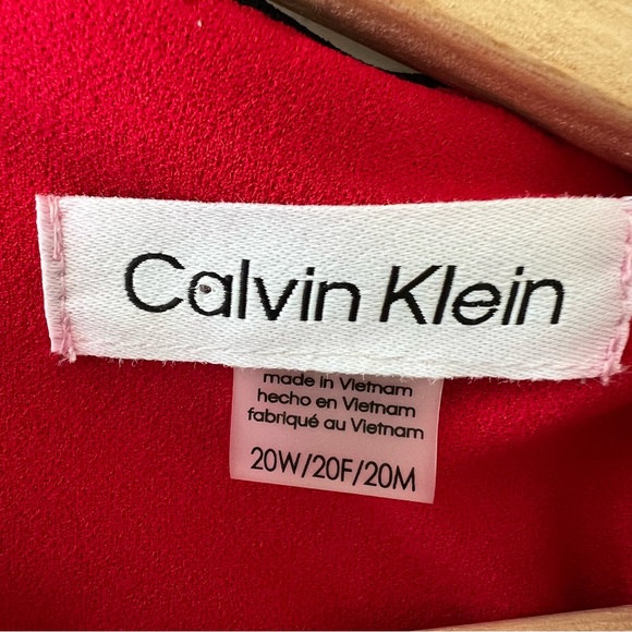 Calvin Klein Piping Trim Bow Sheath Dress Scuba Crepe Red Plus Size 20W Career - Picture 14 of 16